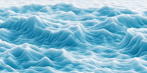 Fototapeta premium Abstract Digital Landscape A Network of Smooth, Flowing, Electric Blue Waves in a Seamless Pattern