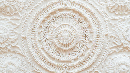 Detailed close-up of intricate macrame texture with woven knots and patterns.