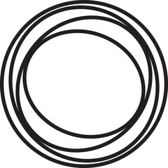 Circle twirl line geometric. Design element for round frame, science, tech, digital