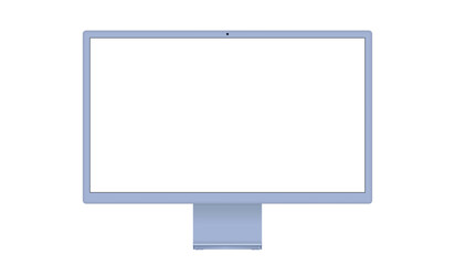 PrintBlack Modern Computer Monitor Vector Illustration with White Screen