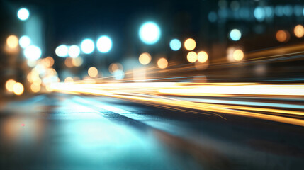 traffic at night light motion blur