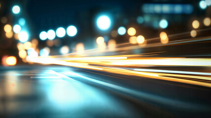traffic at night light motion blur