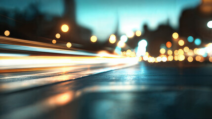 traffic at night light motion blur