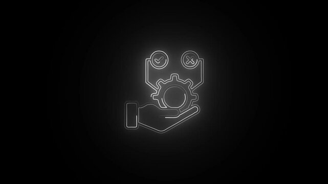 Glowing neon Testing icon isolated on black background. HD Video motion graphic animation