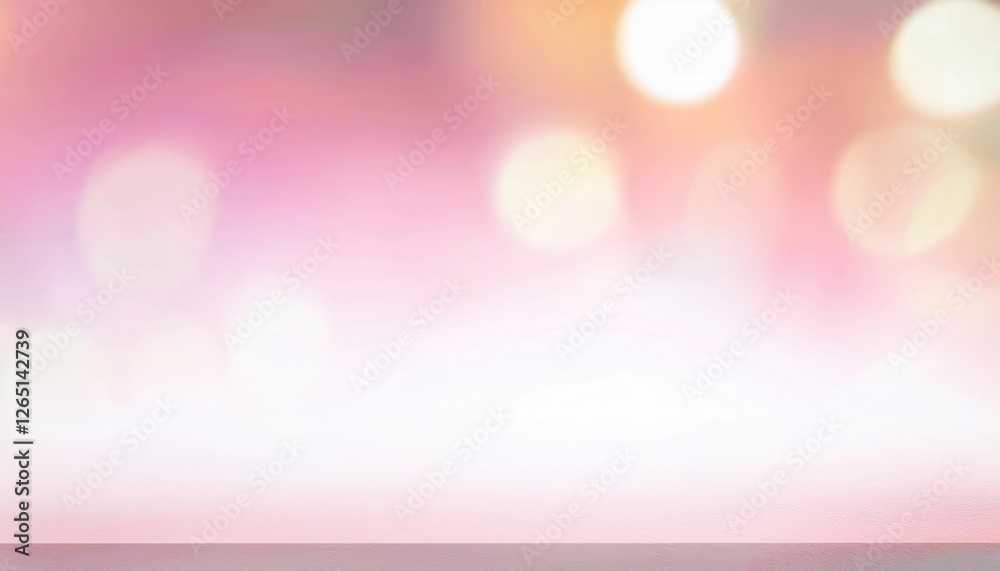 Aufkleber soft pink pastel bokeh background with blurred light circles for product display, event design, or b