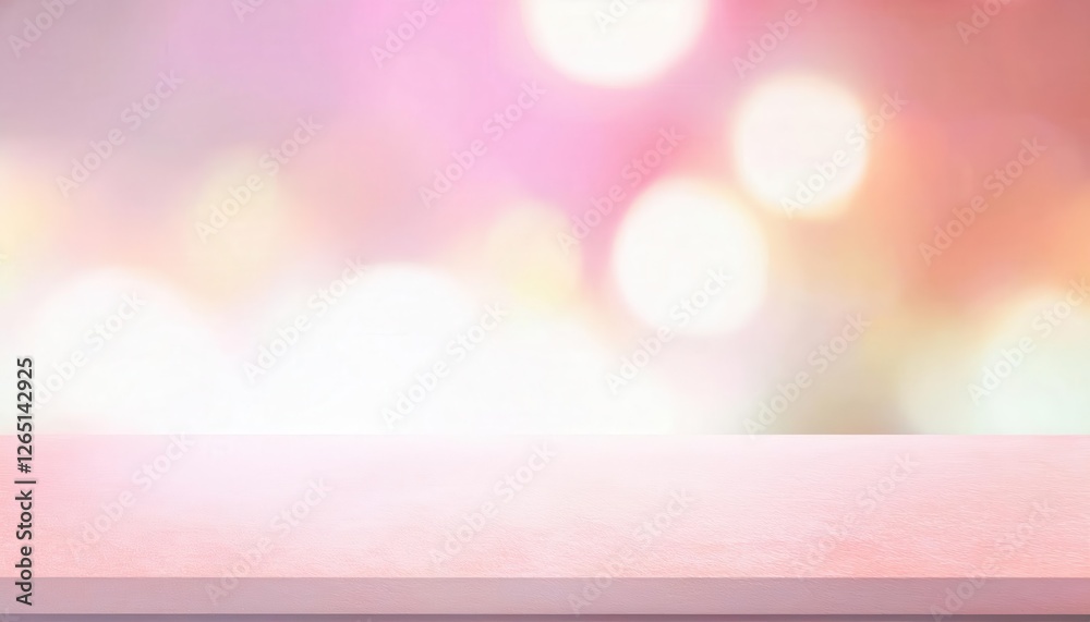 Aufkleber soft pink pastel bokeh background with blurred light circles for product display, event design, or b