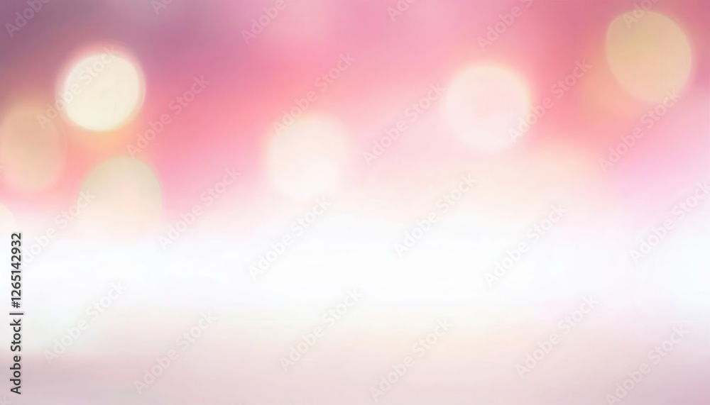 Aufkleber soft pink pastel bokeh background with blurred light circles for product display, event design, or b