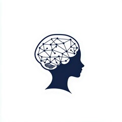 Abstract silhouette of a human head with a network-like brain design, symbolizing intelligence and connectivity.