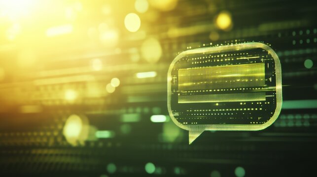 Digital communication concept with futuristic speech bubble design for technology interfaces