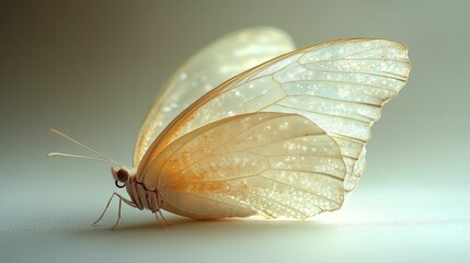 Delicate cream butterfly wings detailed close-up