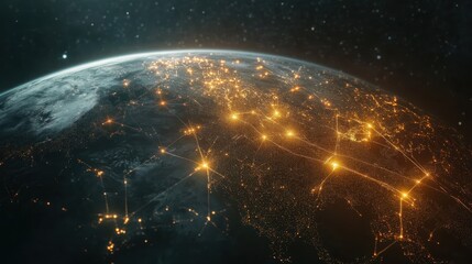 Global Connectivity: A Network of Light Across the Earth from Space View
