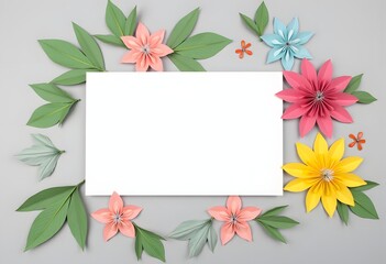Fototapeta premium Watercolor hand painted nature floral rectangle border frame with honeysuckle pink blossom flowers, green leaves and blue berries bouquet on the white background for invitation and greeting card 