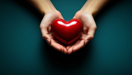 Obraz premium Hands holding red heart