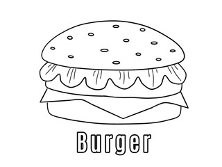 Burger coloring pages for kids