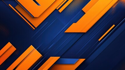 Blue and orange geometric polygonal grunge background. Hi-tech low poly banner vector design