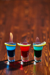 Stylish Alcoholic Cocktail on a Wooden Background

