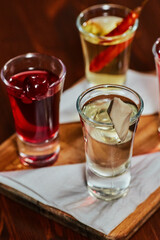 Stylish Alcoholic Cocktail on a Wooden Background
