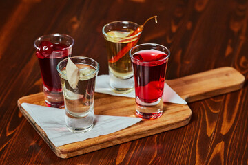 Stylish Alcoholic Cocktail on a Wooden Background
