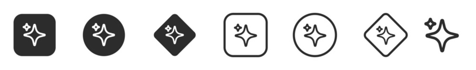 36 - sparkle icon. Shine or sparkle vector. star icon. ai generate icon. editable stroke outline icon.