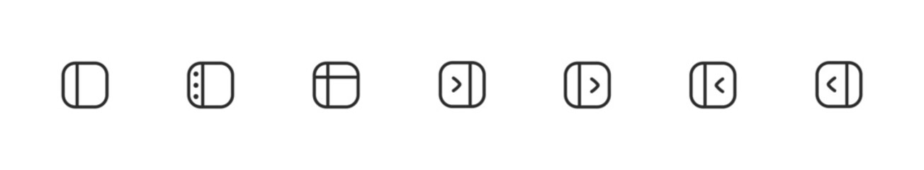 sidebar icon. Website list item pack. menu icons. editable stroke outline icon