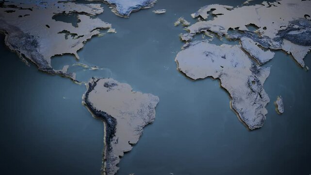 Topographic Earth Map Animation