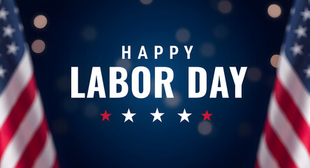 Labor Day Celebration with American Flags