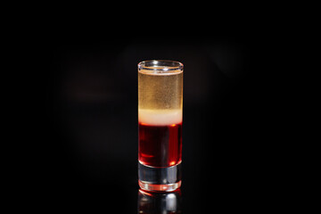 Colorful Alcoholic Cocktail on a Black Background
