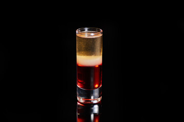 Colorful Alcoholic Cocktail on a Black Background