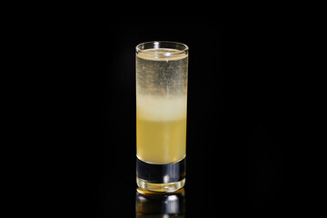 Colorful Alcoholic Cocktail on a Black Background