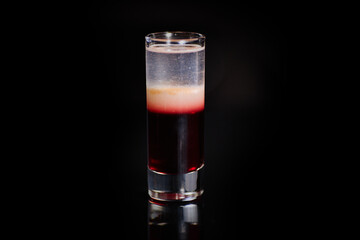 Colorful Alcoholic Cocktail on a Black Background