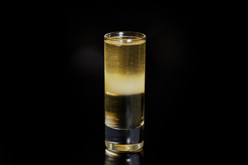 Colorful Alcoholic Cocktail on a Black Background