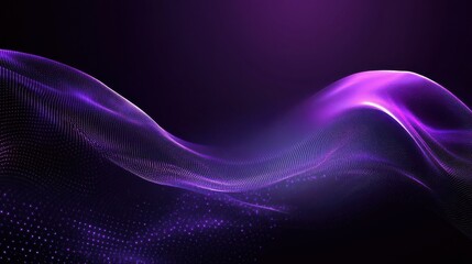 Violet banner dark bokeh particles glitter awards dust gradient abstract background. Futuristic glittering in space on violet background blank empty.