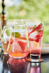 Aesthetic Glasses with Watermelon Lemonade
