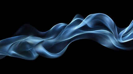 Abstract Blue Flowing Lines Design