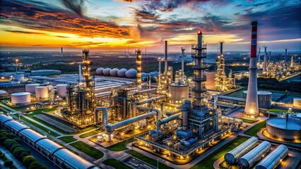 Fototapeta premium Oil Refinery #5 Documentary Photography - Industrial Landscape AI Art