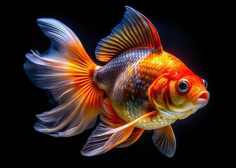 Fototapeta premium Oranda Goldfish Close-Up Fashion Photography
