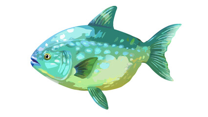 Fototapeta premium Detailed artistic rendering of a piranha, highlighting its aquatic charm 