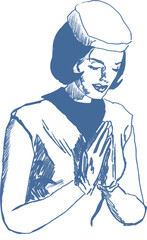 기도하는 여자, 기독교, 십자가, 교회, 성경, 예수, 하나님, 기도, 성경책, 기도하는 사람, 성령, 비둘기, 기도손, 손, 벡터, 女, 국민, 사람