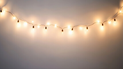 Christmas bulb lights background. Glowing Christmas lights background isolated. Christmas tree lights design border frame