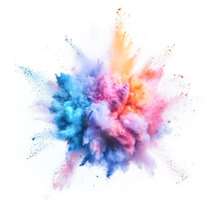 colors explosion on white background