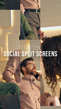 Social Split Screens Transitions | Drag and Drop Style