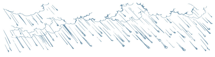 Vector drawing. Heavy rain with hail