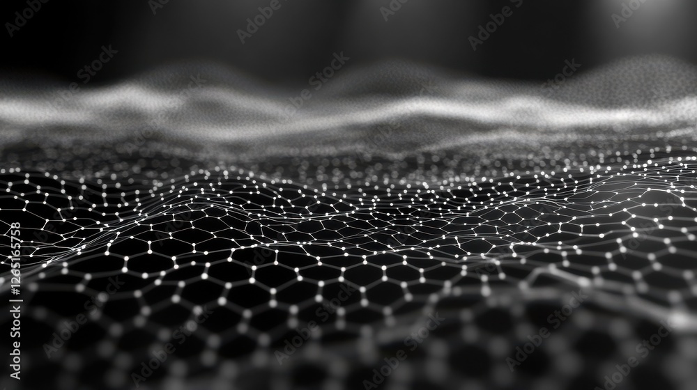 Poster digital technology background. abstract hexagons background with lines and dots. design for science,