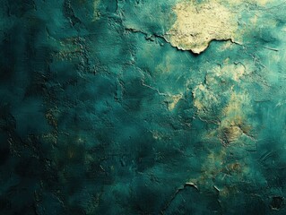 Naklejka premium Textured teal wall background, decorative plaster, backdrop for design
