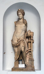 Statue of Apollo coming from the Carthage Theater 2th century AD, Bardo National Museum, Tunis, Tunisia, Africa