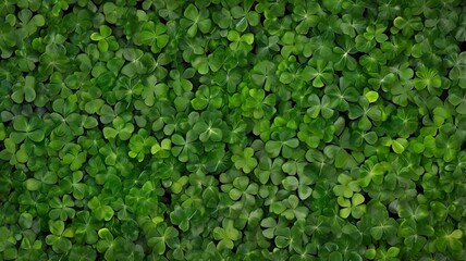 Fototapeta premium Lush Shamrock Frame on Vibrant Green Background