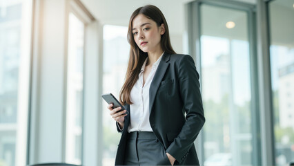 Fototapeta premium business woman holding her phone .