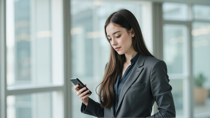 Fototapeta premium business woman holding her phone .