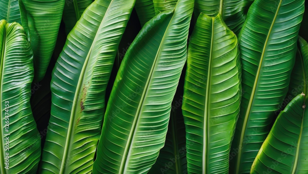 Poster green tropical leaves background with detailed texture and patterns perfect for nature themes copy s