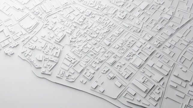 Gray color 3d map on white background